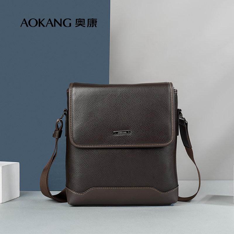 奥康头层牛皮2023新款商务单肩包 奥康箱包男士包袋