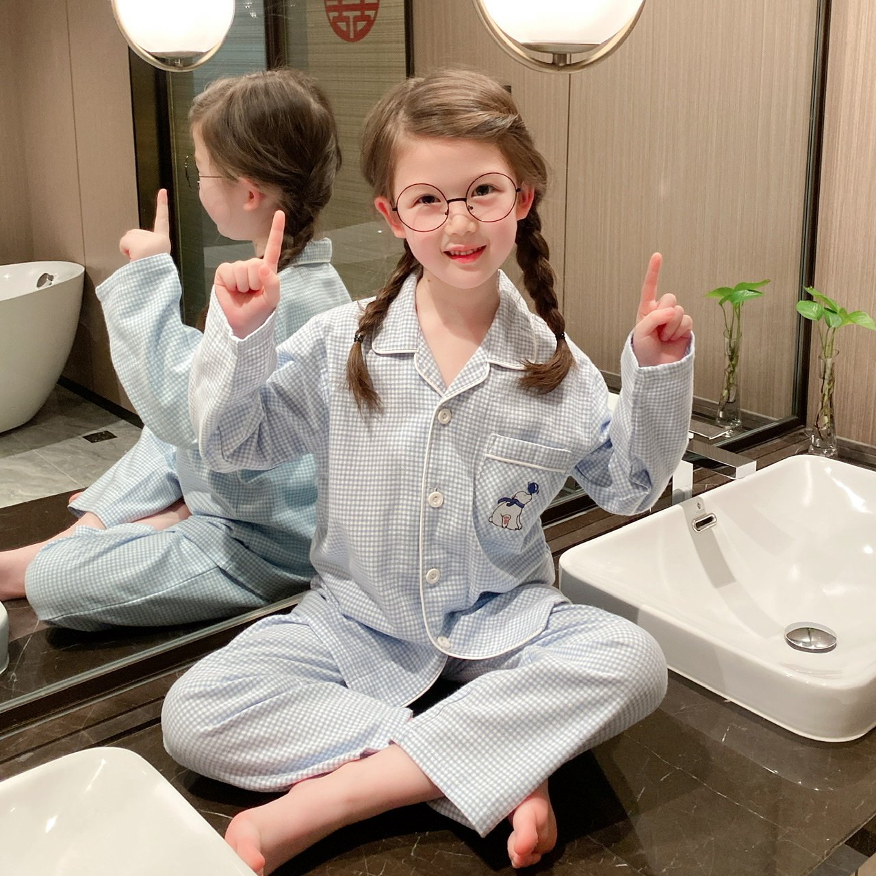 儿童纯棉睡衣100%全棉男童秋冬家居服女童春秋长袖长裤中大童开衫,淘宝优惠券,粉丝福利购,淘宝优惠卷