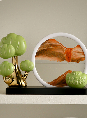 放青松流沙画装饰品摆件