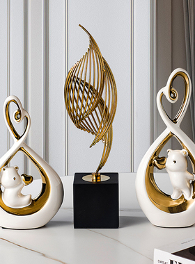 现代轻奢陶瓷家居客厅摆件酒柜电视柜装饰品创意桌面摆设结婚礼物
