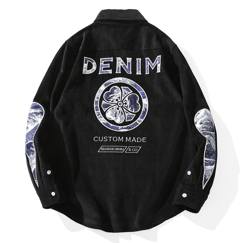 灯芯绒国潮复古着男款休闲情侣衬衫 EWISER衬衫