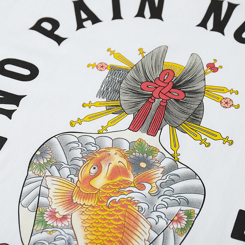 22新款拔刀娘花魁纹身tatoo日系浮世绘和风t恤男士款女情侣鲤鱼 Ewiser旗舰店 淘优券