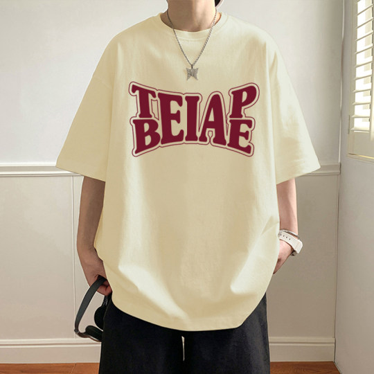 Trendy loose men's and women's pure cotton short-sleeved round neck T-shirts