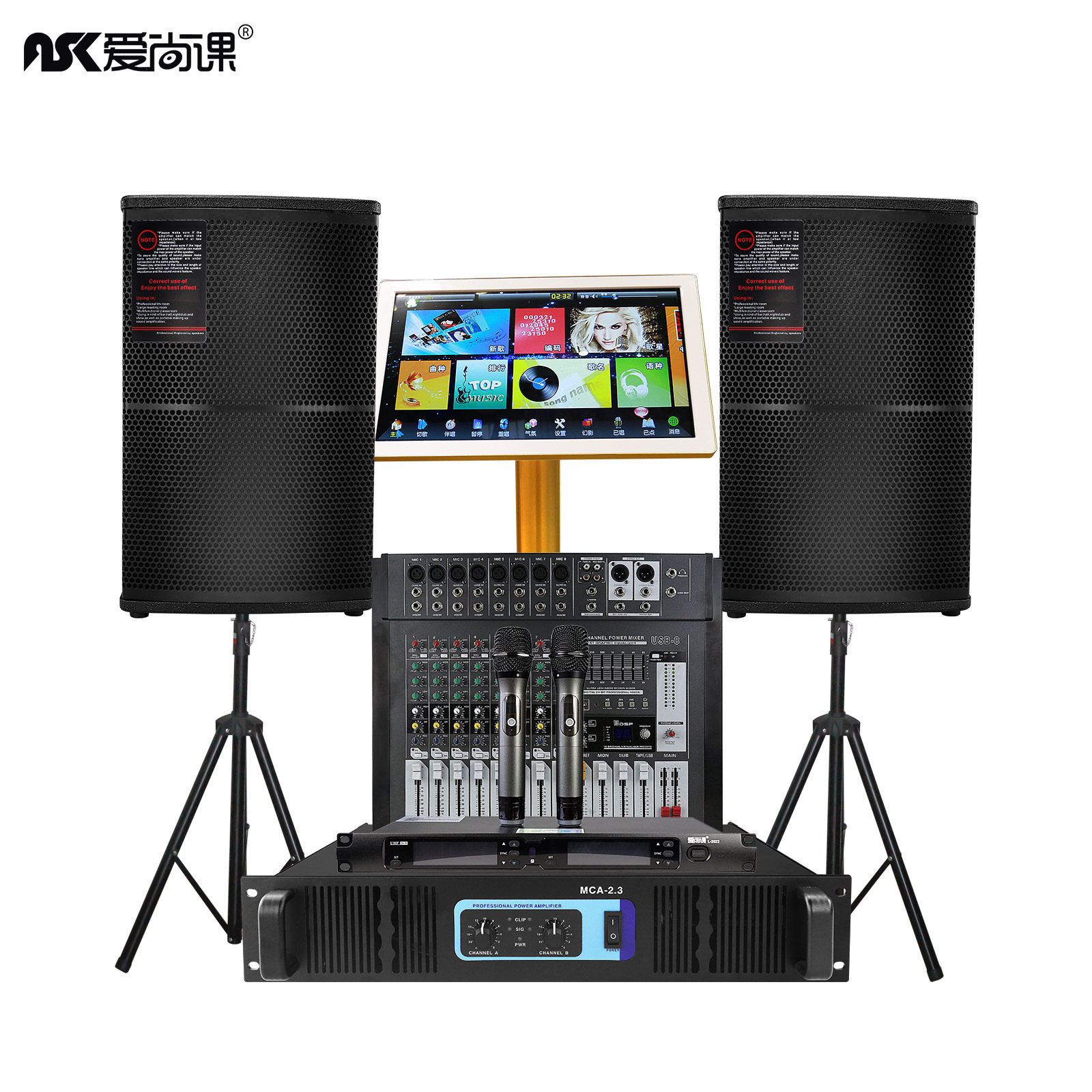 爱尚课ps10专业舞台全频卡拉ok喇叭 爱尚课KTV/卡拉OK音箱