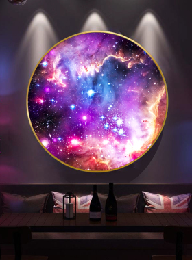 led星空装饰画宇宙星球发光氛围银河系壁画酒吧KTV餐饮店卧室挂画