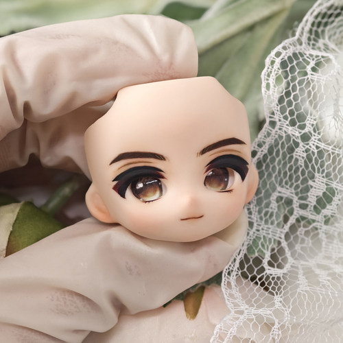 【猫猫兔圆圆】代卖 开眼带妆无属性 成品水贴脸壳 BJD12分 ob11 - 图1