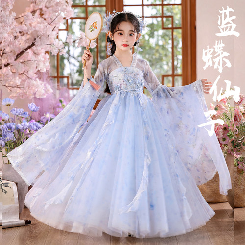 中秋节汉服女童2026新款儿童唐装中国风长袖超仙古装连衣裙春秋季 - 图2
