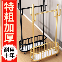 Cloakclothes rack floor bedroom hanging clothes hanger movable clothes rack mesh red light lavish home clothes hangers