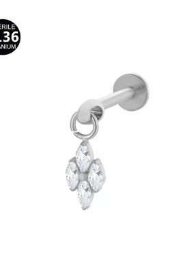 F136钛合金耳轮钉恶魔钉耳骨钉养耳洞星星锆石吊坠耳钉穿刺饰品
