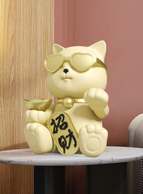 祝福爱心招财猫桌面摆件