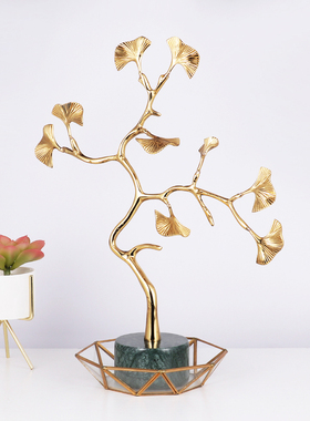 黄铜新中式风现代轻奢迎客松树