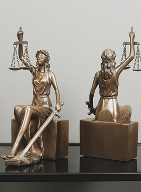老板律师办公室正义女神书挡书靠