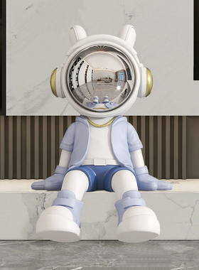 时尚炫酷太空人领航员坐姿大型玄关电视柜装饰品摆件开业乔迁礼品