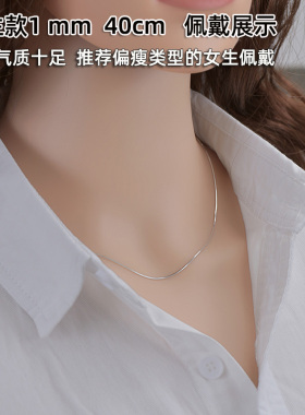S925银蛇骨链链男女生实心素银