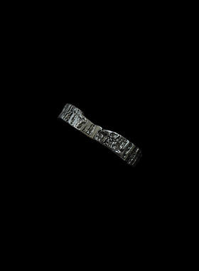 古着vintage复古银bark纹戒指