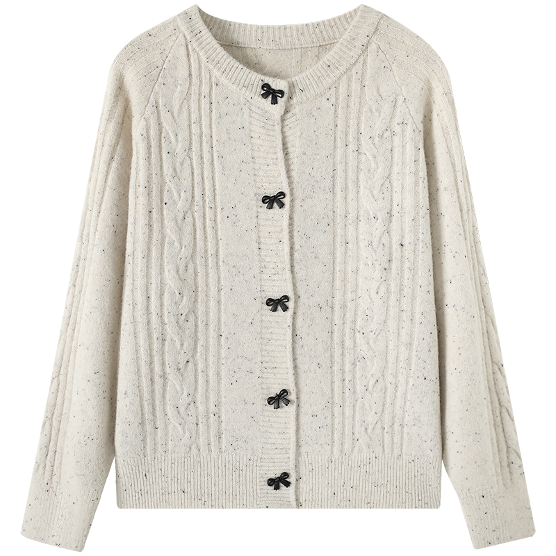 慕兔小香风蝴蝶结软糯毛衣开衫女2026春季新款慵懒高级感针织上衣,淘宝优惠券,粉丝福利购,淘宝优惠卷