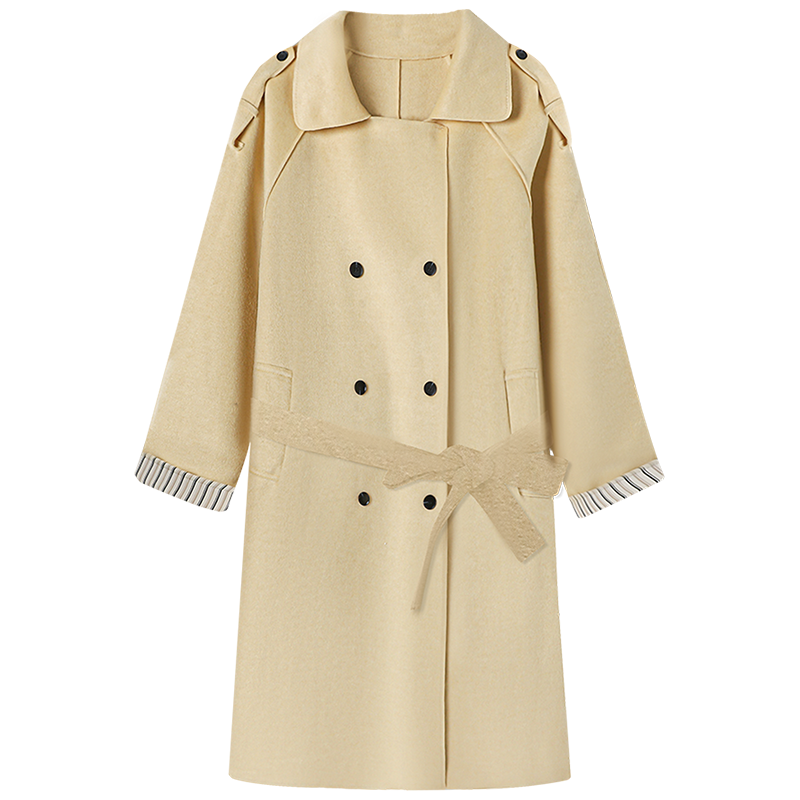 慕兔韩系灰色西装领毛呢大衣女2025冬季新款高级感中长款呢子外套,淘宝优惠券,粉丝福利购,淘宝优惠卷