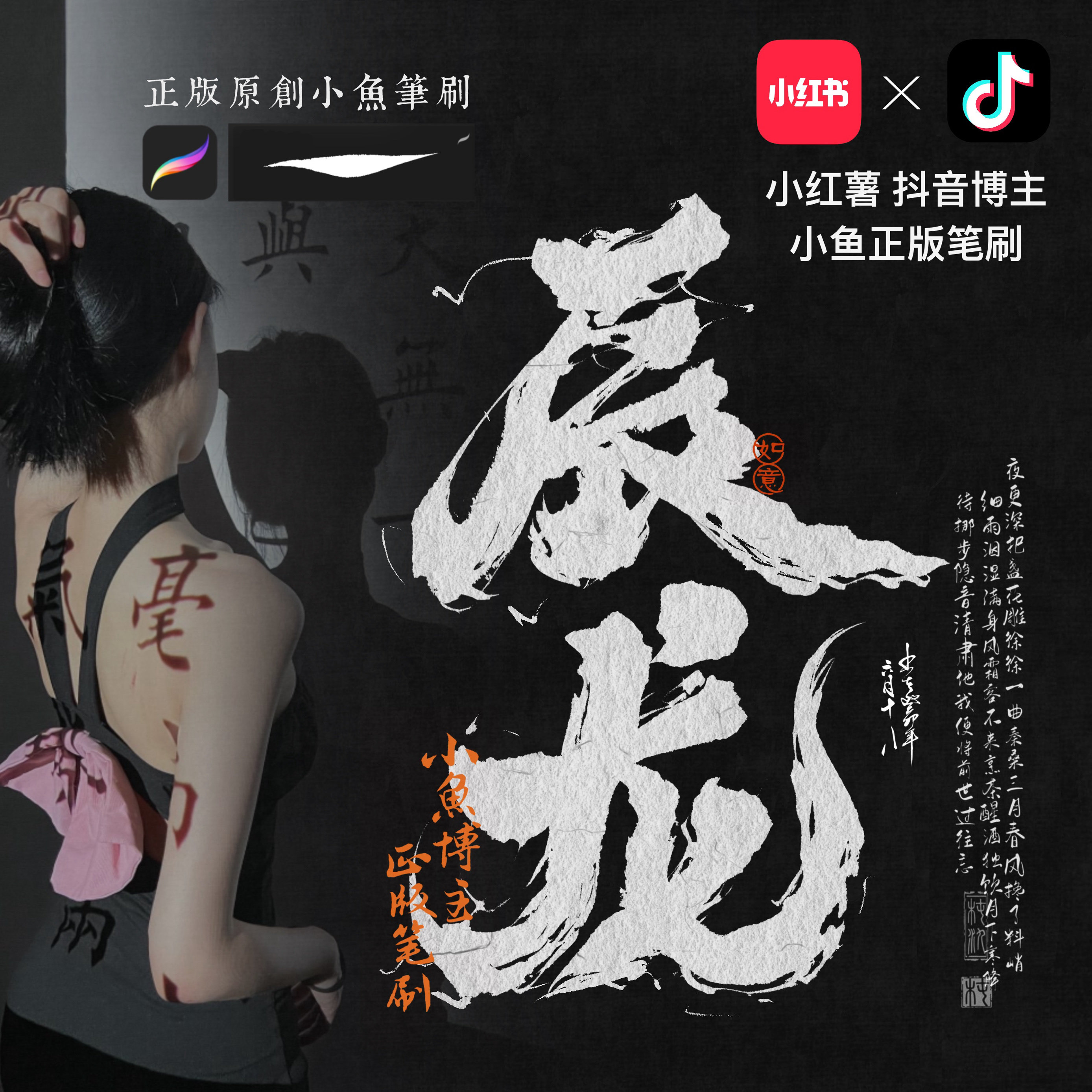 小鱼书法笔刷 生肖系列笔刷 辰龙笔刷 小红书博主全套【包更新】