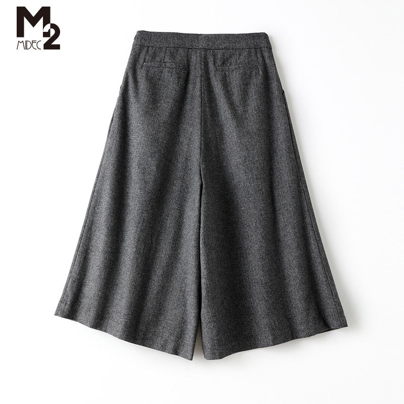 m2 2020年新款秋冬羊毛呢宽松裤裙 m2休闲裤