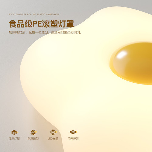 奶油风吸顶灯卧室灯儿童房现代简约护眼全光谱卡通房间灯led网红 - 图3