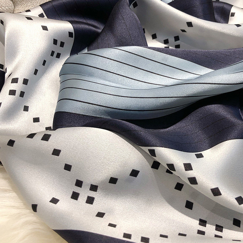 蓝色真丝丝巾女百搭秋冬装饰披肩两用100%桑蚕丝长款韩版围巾装饰,淘宝优惠券,粉丝福利购,淘宝优惠卷