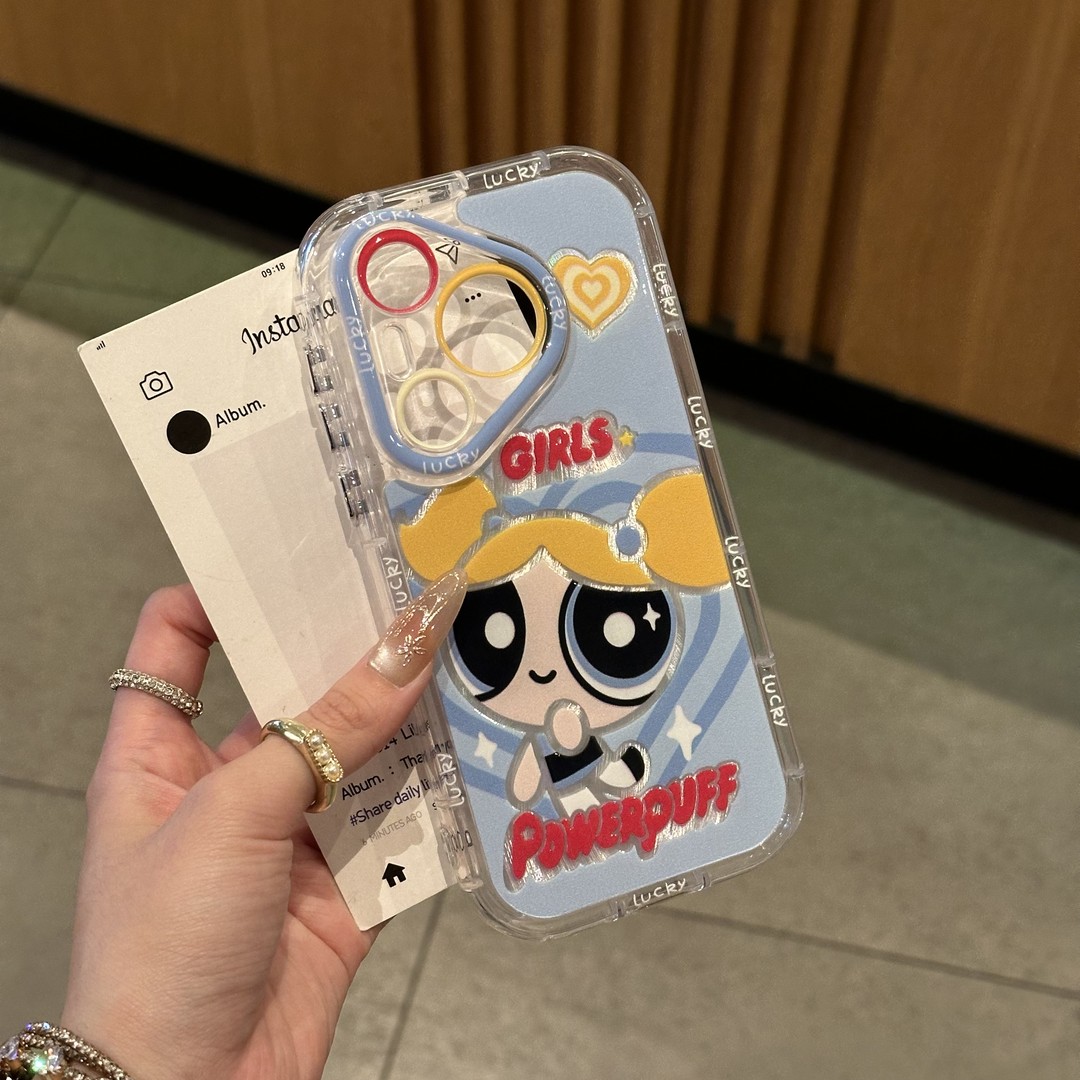 飞天小女警泡芙羽纱适用苹果16手机壳iphone15/14PROMAX华为mate60pro荣耀300女Pura70新款小米15Reno13/S20 - 图2