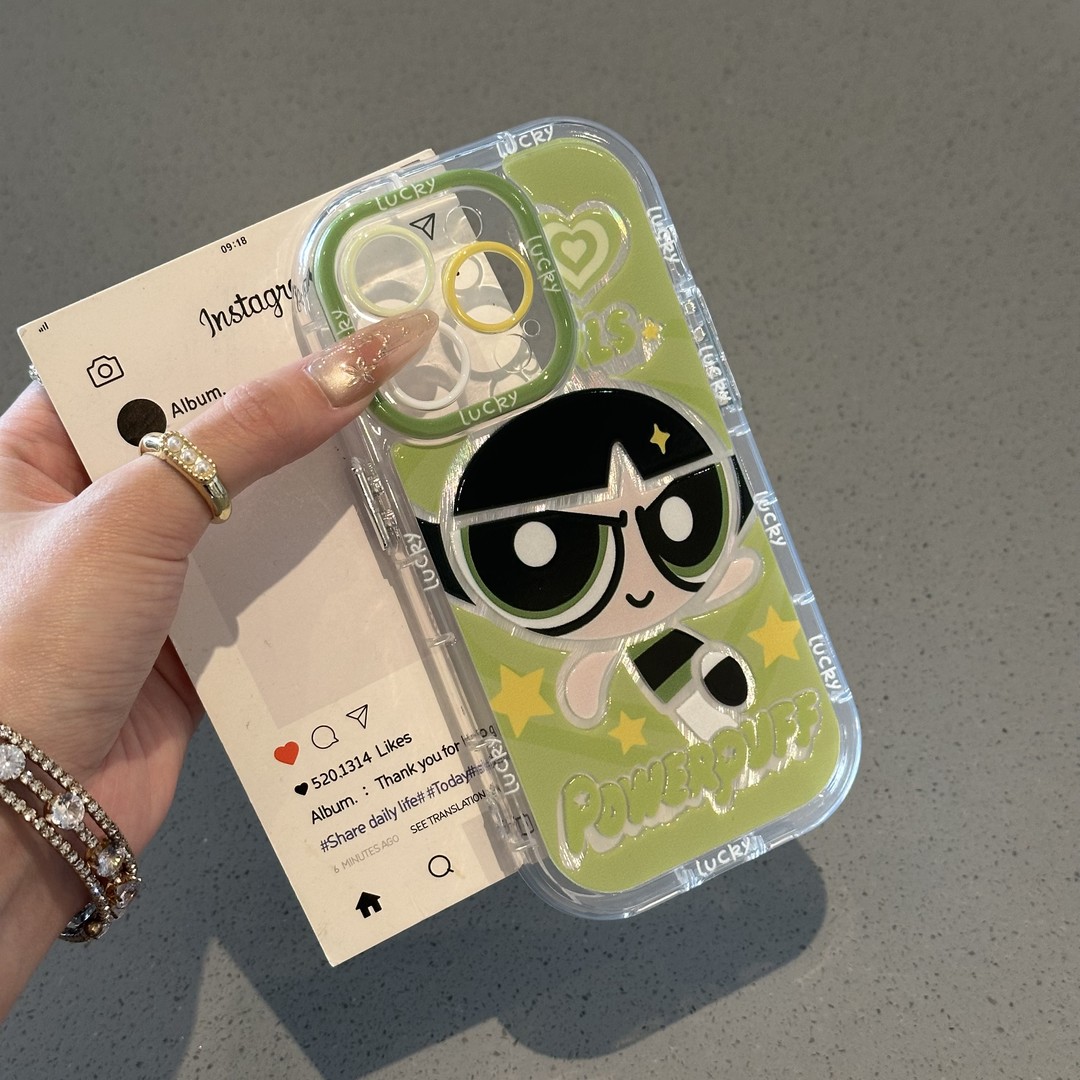飞天小女警泡芙羽纱适用苹果16手机壳iphone15/14PROMAX华为mate60pro荣耀300女Pura70新款小米15Reno13/S20 - 图1