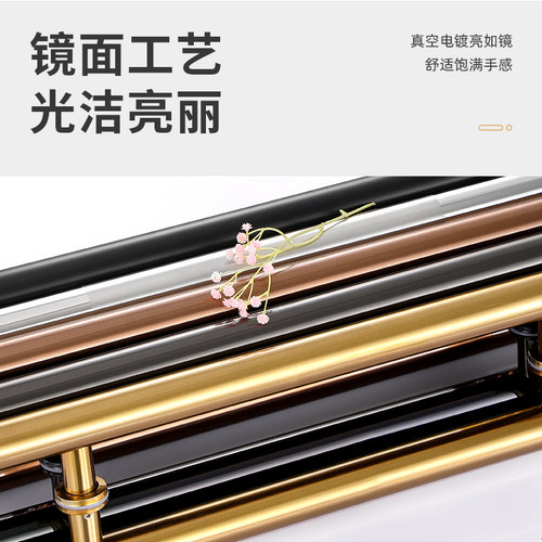不锈钢大拉手防滑不伤手特厚现代简约圆管黑色特厚无框门钛金把手 - 图0