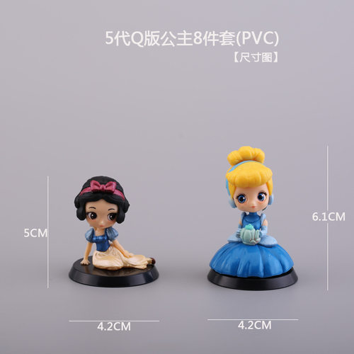 5代Q办公主8件套蛋糕摆件烘焙配件手办模型过家家儿童玩具 - 图0