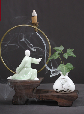 办公桌中式风博古架酒柜装饰品