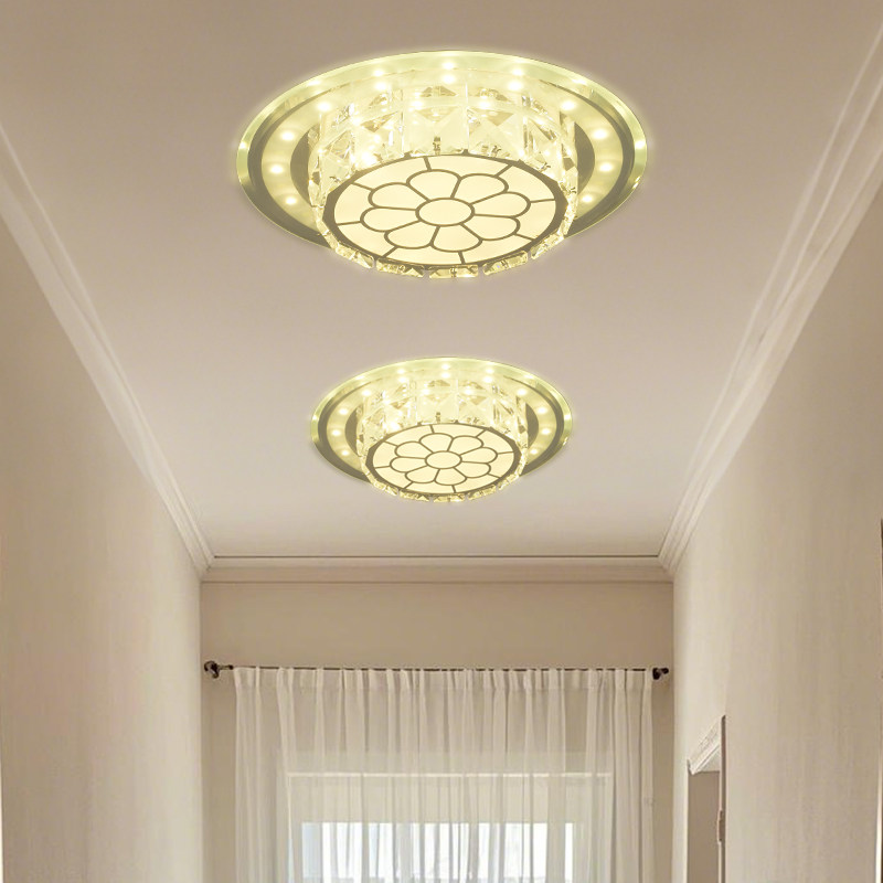 现代简约水晶LED过道走廊灯玄关入户阳台筒灯嵌入式变光明装灯具,淘宝优惠券,粉丝福利购,淘宝优惠卷