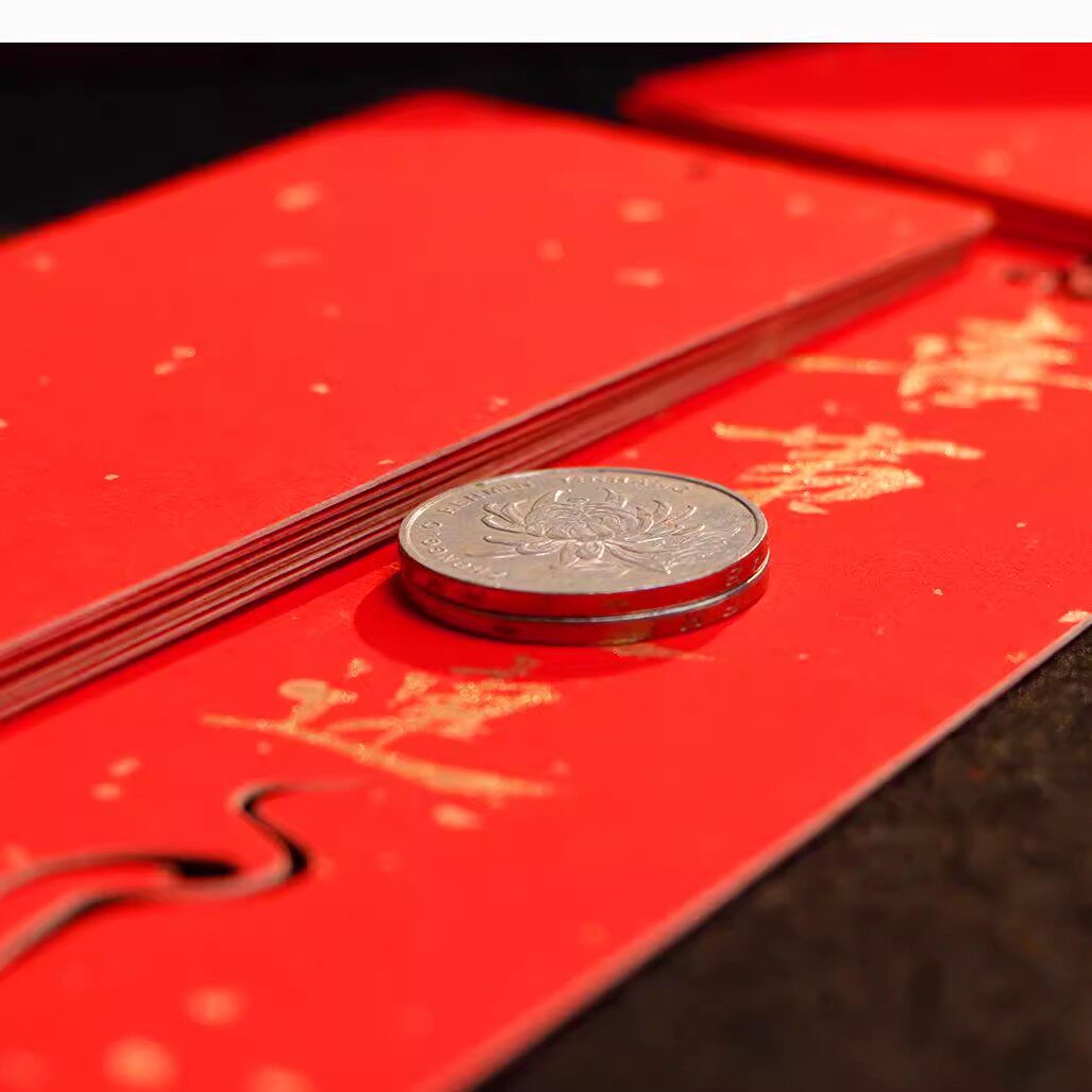 空白万年红手写双面镂空铃铛挂件书签2026年新款新年春节福卡写福字宣纸书法作品纸卡纸喜庆卡片祈愿挂饰吊坠 - 图0