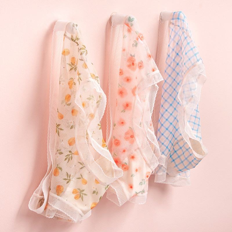 3条装阪织屋轻薄温馨印花简约内裤 阪织屋女三角裤