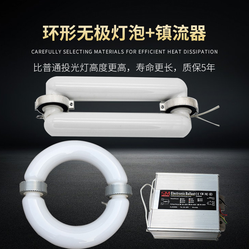 低频无极灯镇流器环形矩形灯管高频电源100W120W150W200W照明配件