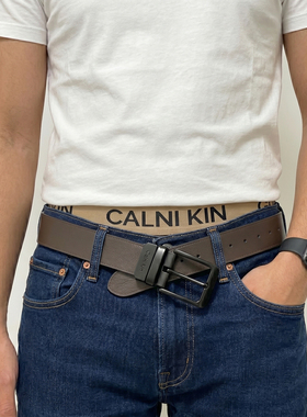 CKin男士牛皮针扣休闲百搭腰带