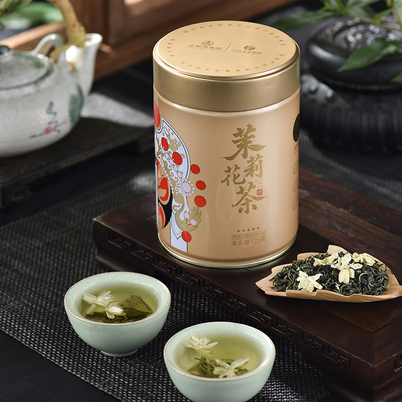 买1发2盒林湖飘雪特级茉莉花茶2024新茶浓香型四川特产茶叶共300g