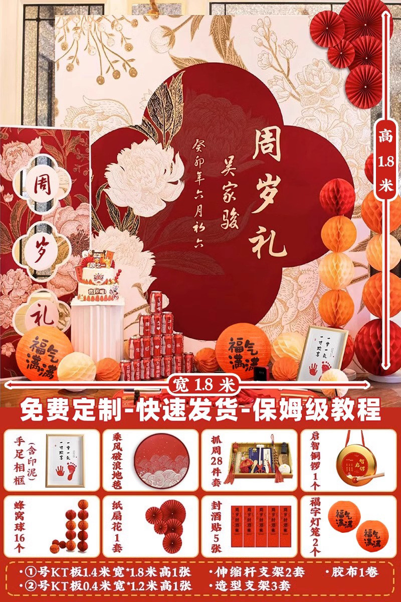 龙宝宝一周岁礼生日宴场景布置装饰氛围感背景墙kt板抓周道具用品,淘宝优惠券,粉丝福利购,淘宝优惠卷