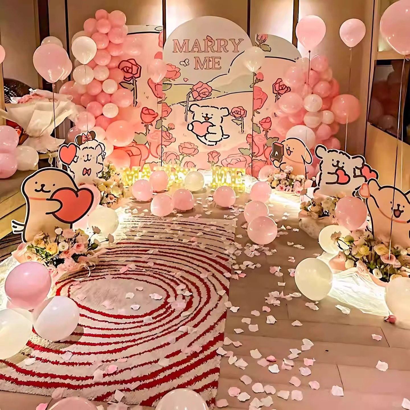 七夕情人节求婚线条小狗室内布置装饰氛围感浪漫表白KT板仪式感,淘宝优惠券,粉丝福利购,淘宝优惠卷