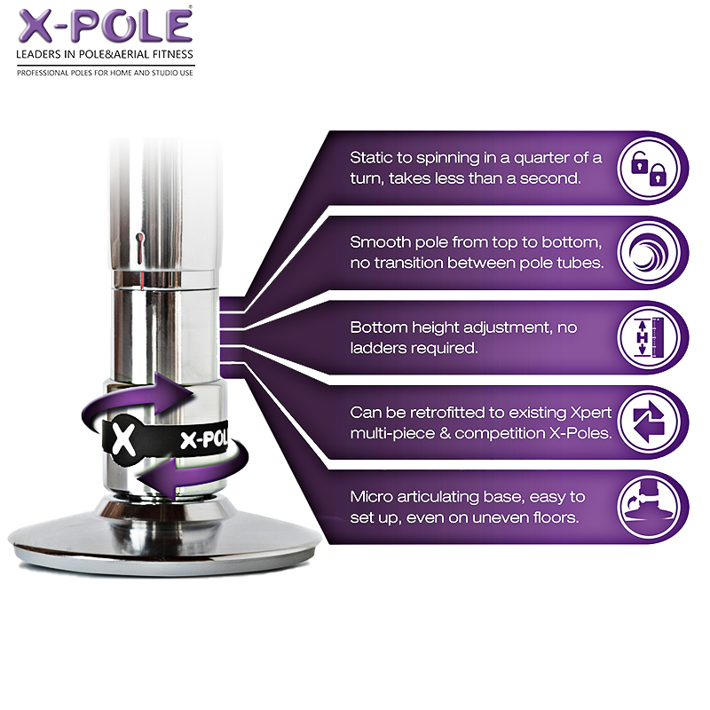 X-Pole品牌钢管舞家用一秒切换旋转固定便携式不锈钢管跳舞管包邮-图0