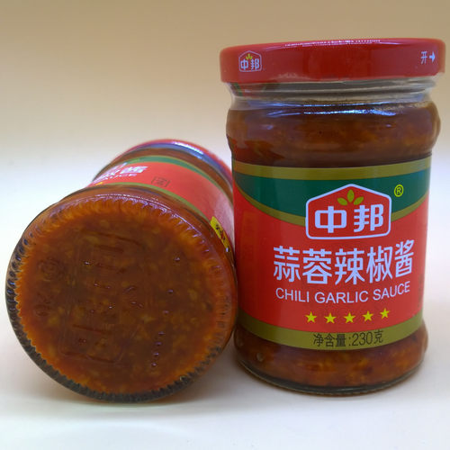 中邦蒜蓉辣椒酱230g炒菜火锅蘸酱剁椒辣鲜椒蒜香辣酱拌面下饭酱菜 - 图2