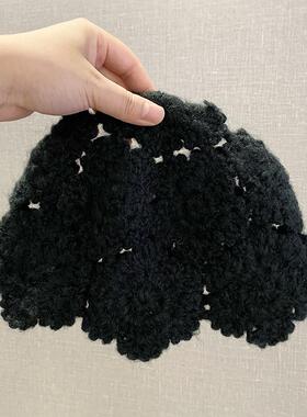 氛围感手工钩织包头帽子女款镂空百搭复古套头帽显脸小针织毛线帽