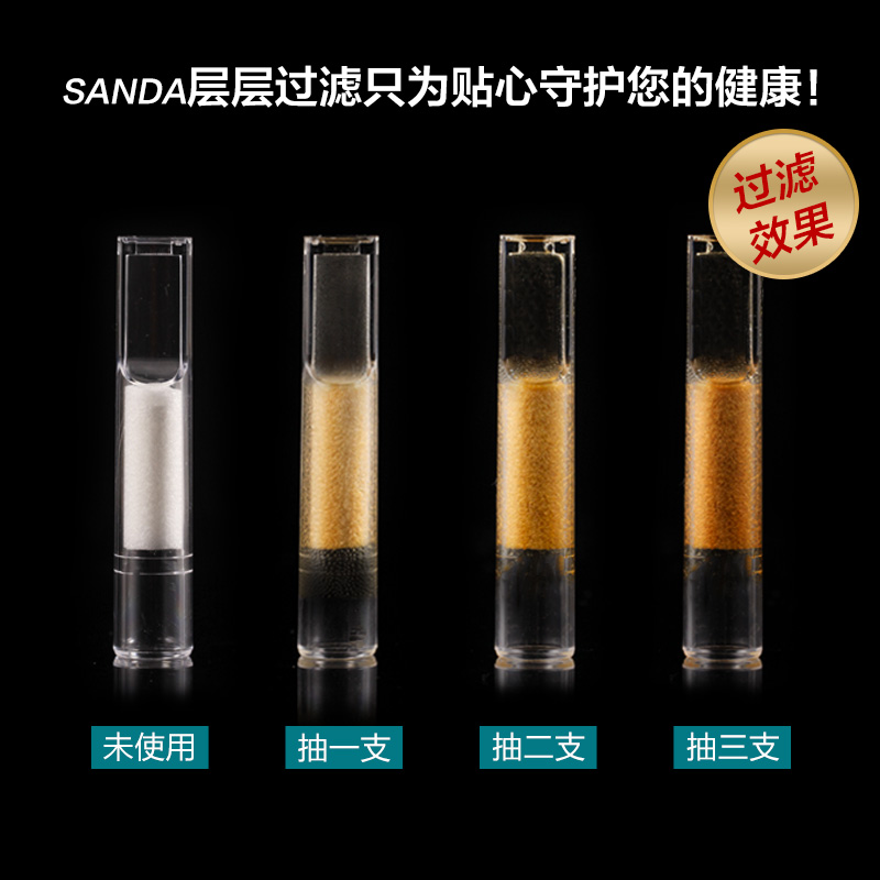 SANDA三达SD-151抛弃型滤棉一次性过滤嘴长棉芯过滤器烟嘴240支装-图1