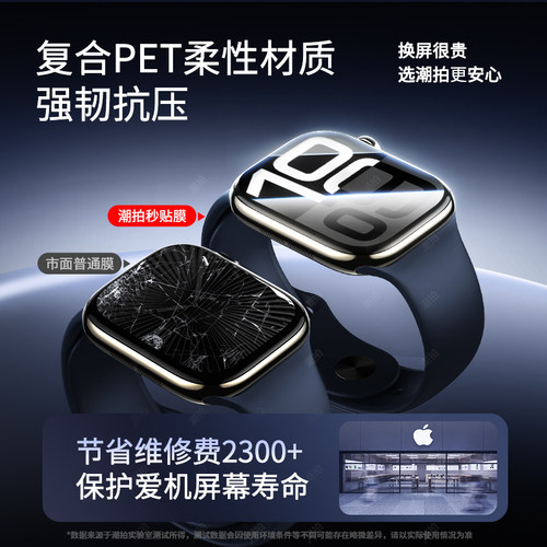 适用苹果手表保护膜S11秒贴膜S10贴膜iwatch新款applewatch软膜s9/s8/s7全屏贴se3版智能watchs水凝膜ultra3 - 图0