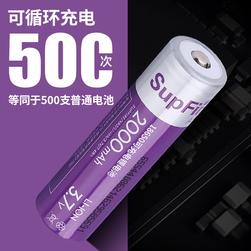 supfire神火18650锂电池充电大容量3.7v/4.2v强光手电筒头灯-图0