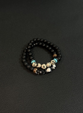 小心袖口 Vintage中古原创斑点石设计手链男女小众设计手串配饰