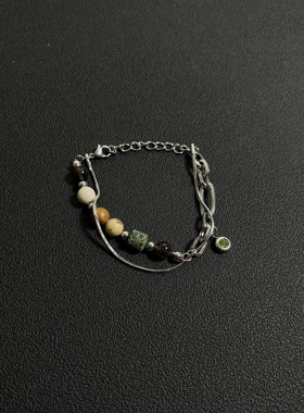 小心袖口 Vintage中古原创双层叠戴手链复古百搭手链配饰小众配饰