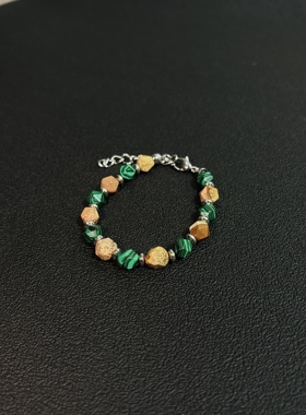 小心袖口「绿野长虹」Vintage中古复古情侣手串小众设计高级手链