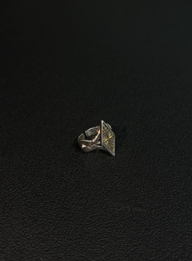 小心袖口 vintage中古菱形星芒戒指复古简约小众暗黑百搭指环配饰