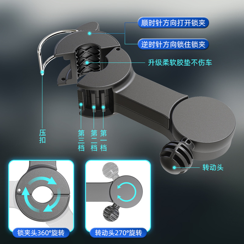 车载后排专用双头风扇usb汽车用12v24伏面包车内大货车小电风扇