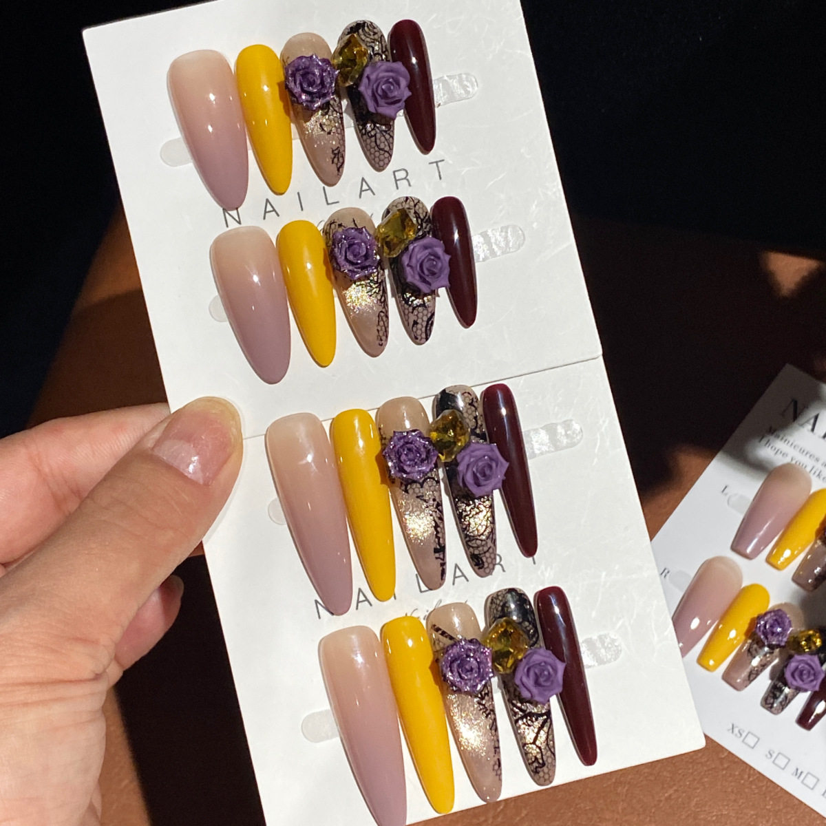 【蕊姬夫人】纯手工穿戴甲古早风美甲富婆显白气质氛围感复古美甲,淘宝优惠券,粉丝福利购,淘宝优惠卷